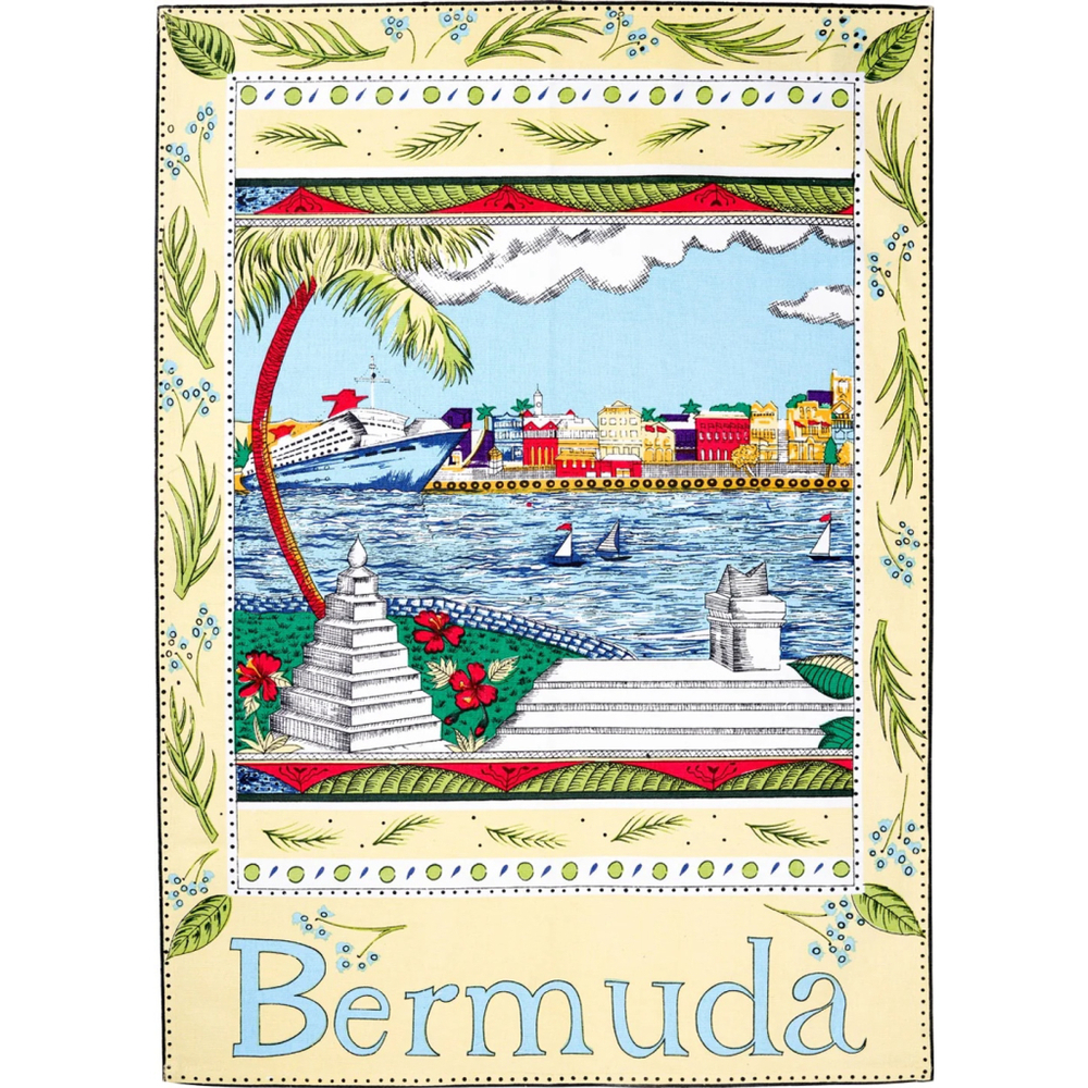 Barbara Finsness The Island Shop Bermuda Kitchen Tea Towel Floral Architecture